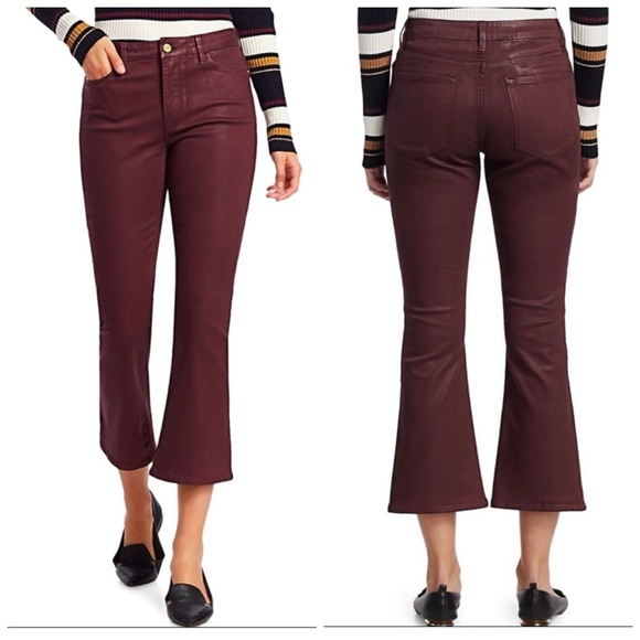 Frame Denim Denim - Frame Le Crop Mini Boot Bordeaux coated jeans Cropped
